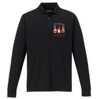 Gnome Family Christmas Gnomies Xmas Performance Long Sleeve Polo