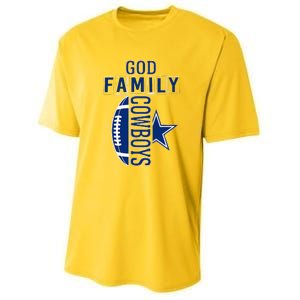 God Family Cowboys FatherS Day Youth Performance Sprint T-Shirt