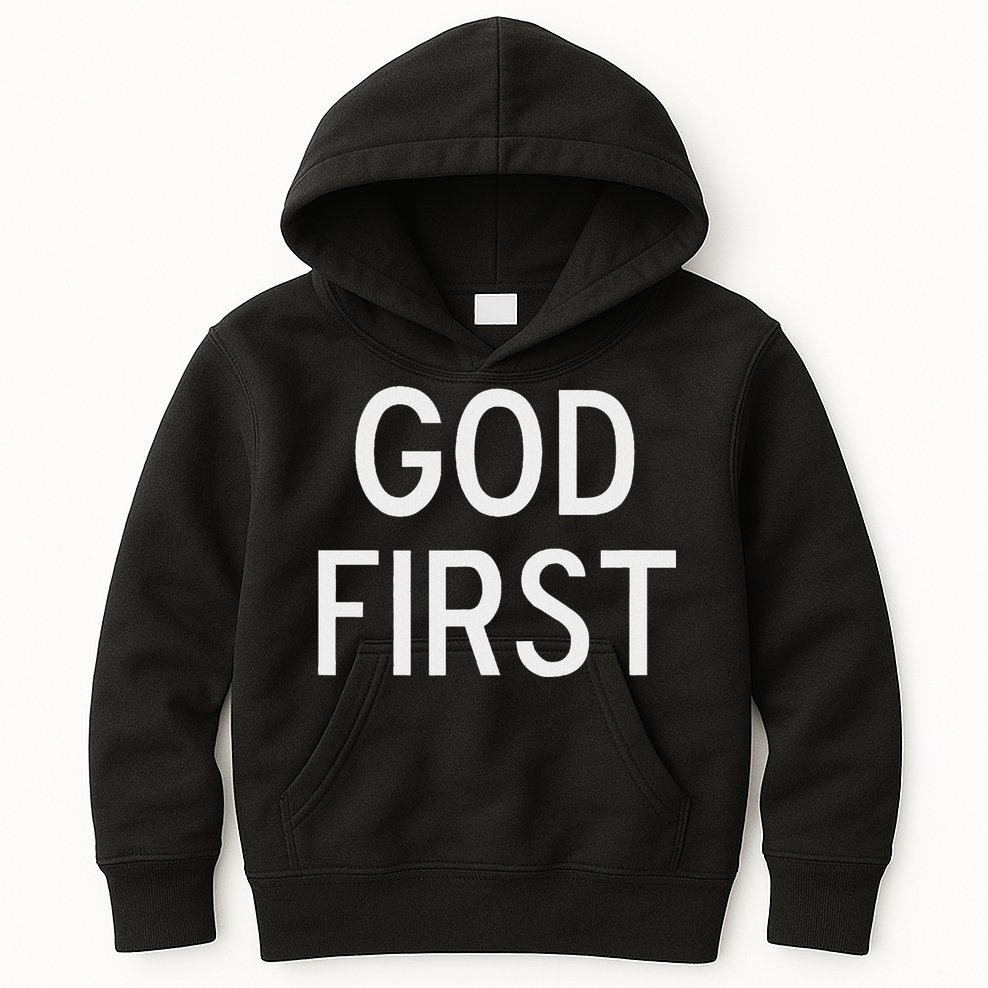 God First Christian Bible Faith Family Kids Hoodie