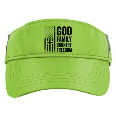 God Family Country Freedom Meaningful Gift Christian Usa Flag Cross Great Gift Adult Drive Performance Visor