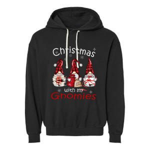 Gnome Family Christmas For Buffalo Plaid Garment-Dyed Fleece Hoodie