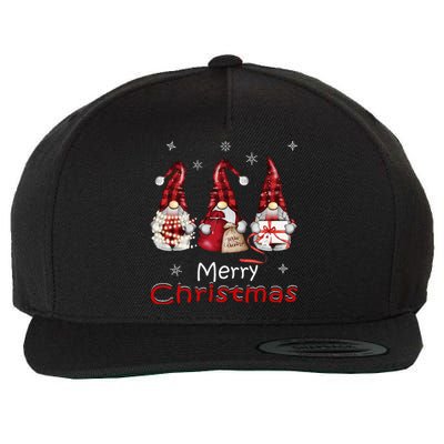 Gnome Family Christmas For Buffalo Plaid Wool Snapback Cap