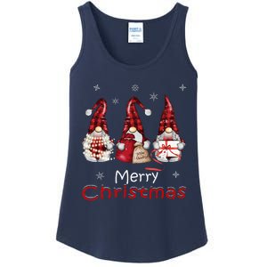 Gnome Family Christmas For Buffalo Plaid Ladies Essential Tank