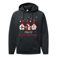 Gnome Family Christmas Shirts For Women Buffalo Plaid Performance Fleece Hoodie