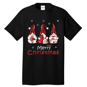 Gnome Family Christmas Shirts For Women Buffalo Plaid Tall T-Shirt