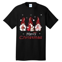 Gnome Family Christmas Shirts For Women Buffalo Plaid Tall T-Shirt