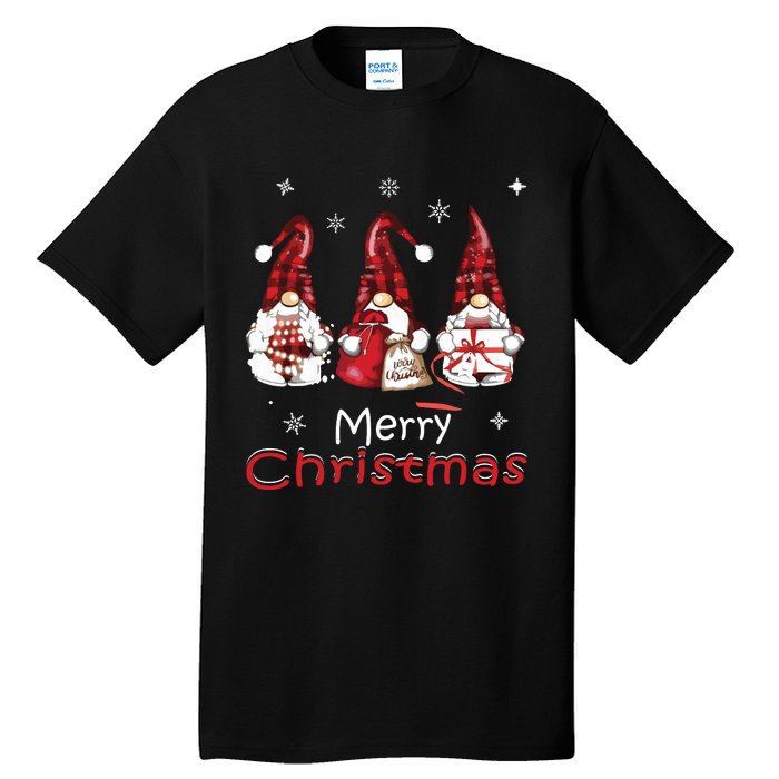 Gnome Family Christmas Shirts For Women Buffalo Plaid Tall T-Shirt