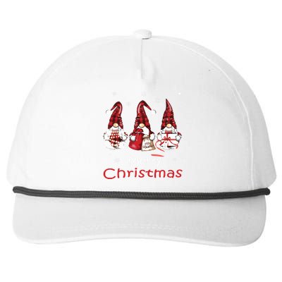 Gnome Family Christmas Shirts For Women Buffalo Plaid Snapback Five-Panel Rope Hat