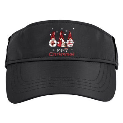 Gnome Family Christmas Shirts For Women Buffalo Plaid Adult Drive Performance Visor