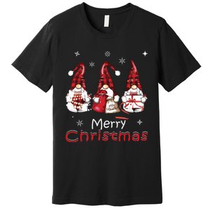 Gnome Family Christmas Shirts For Women Buffalo Plaid Premium T-Shirt