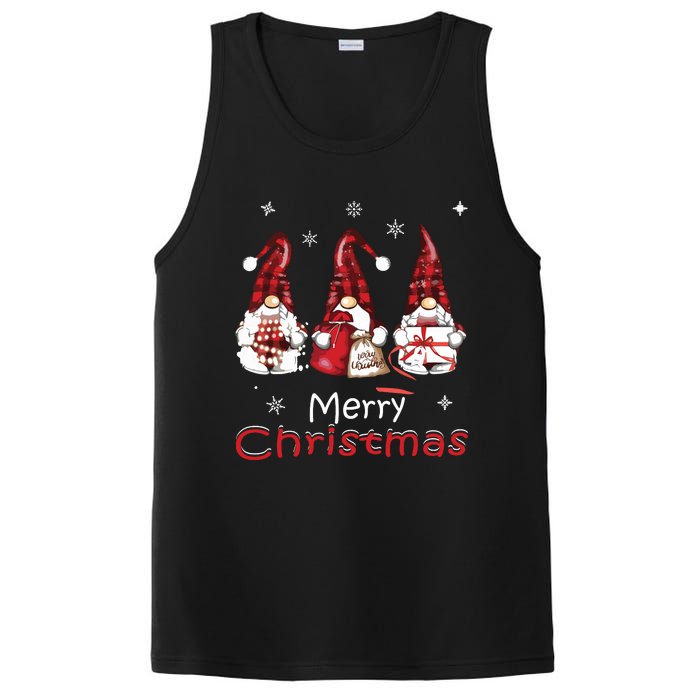 Gnome Family Christmas Shirts For Women Buffalo Plaid PosiCharge Competitor Tank