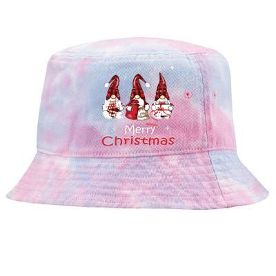 Gnome Family Christmas Shirts For Women Buffalo Plaid Tie-Dyed Bucket Hat