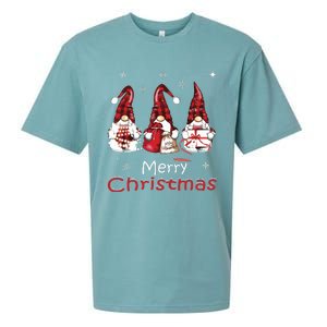 Gnome Family Christmas Shirts For Women Buffalo Plaid Sueded Cloud Jersey T-Shirt