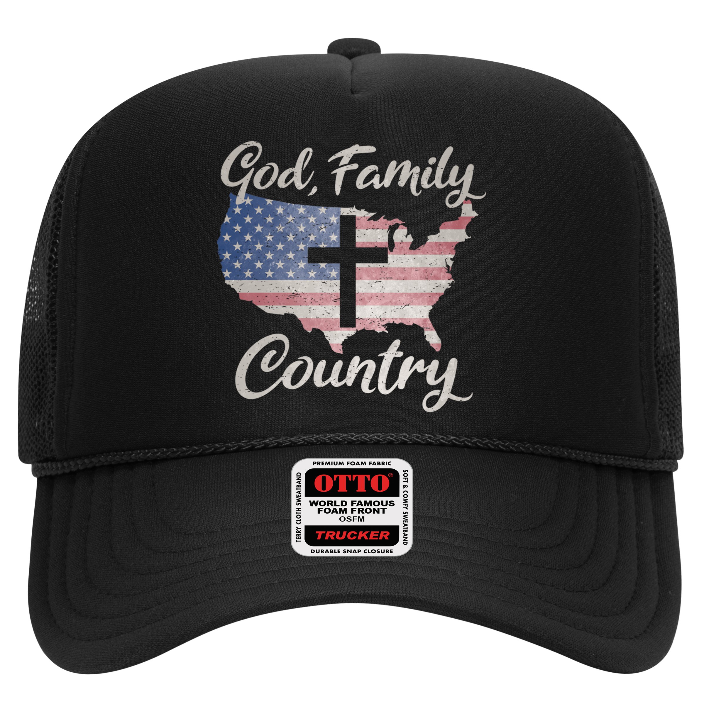 God Family Country Christian Cross Vintage Usa American Flag Great Gift Hat