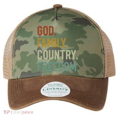 God Family Country Freedom Retro Patriotic Christian Values Cool Gift Legacy Tie Dye Trucker Hat