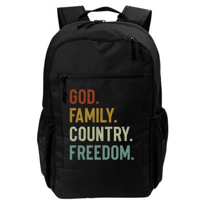 God Family Country Freedom Retro Patriotic Christian Values Cool Gift Backpack