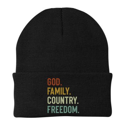 God Family Country Freedom Retro Patriotic Christian Values Cool Gift Beanie