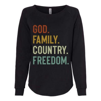 God Family Country Freedom Retro Patriotic Christian Values Cool Gift Womens California Wash Sweatshirt