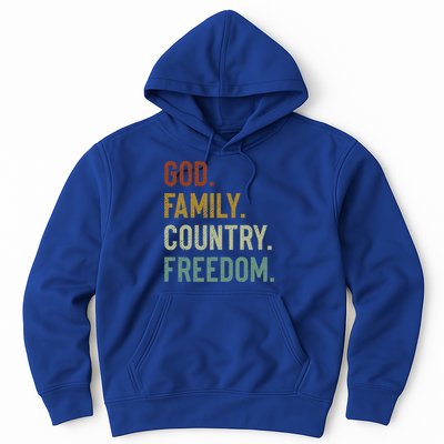 God Family Country Freedom Retro Patriotic Christian Values Cool Gift Hoodie