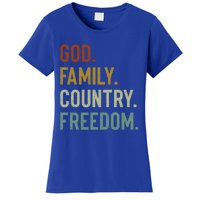 God Family Country Freedom Retro Patriotic Christian Values Cool Gift Women's T-Shirt