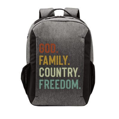 God Family Country Freedom Retro Patriotic Christian Values Cool Gift Vector Backpack