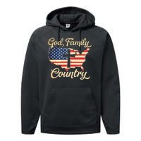 God Family Country Faith Cross Usa Patriotic Performance Fleece Hoodie