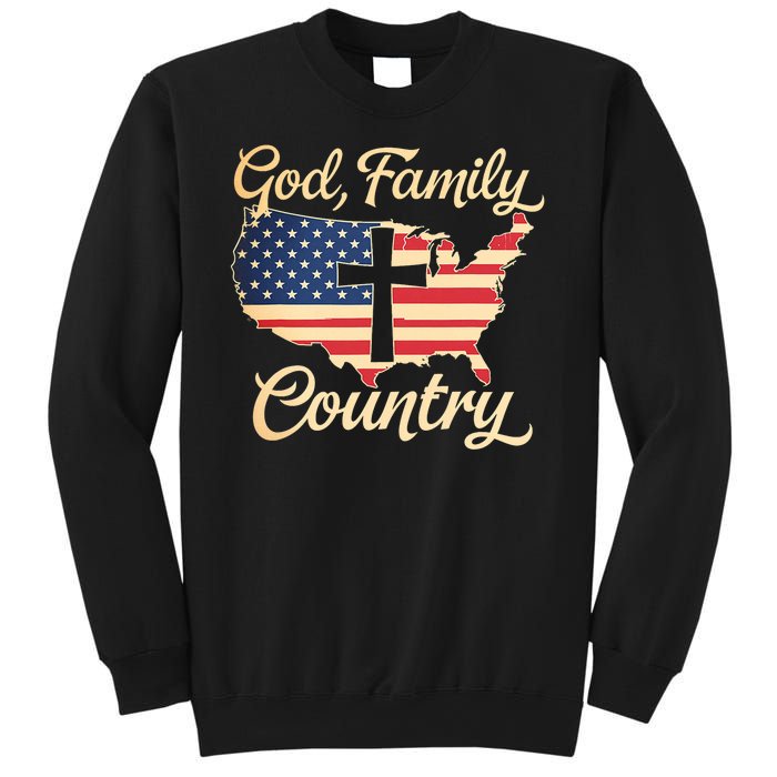 God Family Country Faith Cross Usa Patriotic Sweatshirt