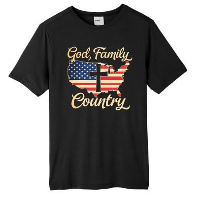 God Family Country Faith Cross Usa Patriotic Tall Fusion ChromaSoft Performance T-Shirt