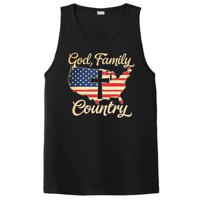 God Family Country Faith Cross Usa Patriotic PosiCharge Competitor Tank