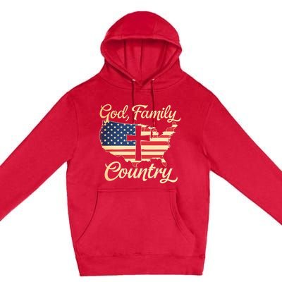 God Family Country Faith Cross Usa Patriotic Premium Pullover Hoodie