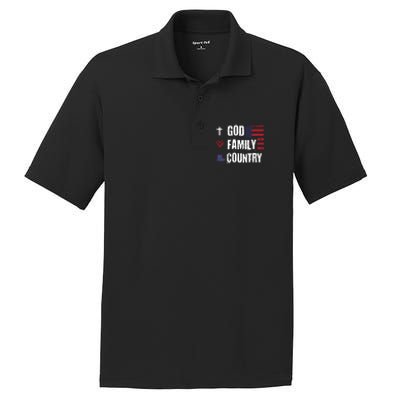 God Family Country Patriotic Veteran Soldier Memorial Day Gift PosiCharge RacerMesh Polo