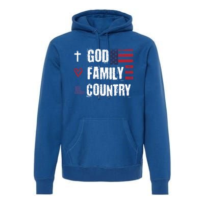 God Family Country Patriotic Veteran Soldier Memorial Day Gift Premium Hoodie