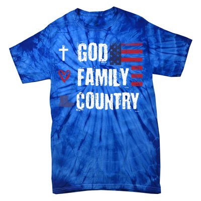 God Family Country Patriotic Veteran Soldier Memorial Day Gift Tie-Dye T-Shirt