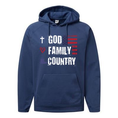 God Family Country Patriotic Veteran Soldier Memorial Day Gift Performance Fleece Hoodie