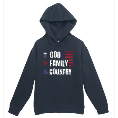 God Family Country Patriotic Veteran Soldier Memorial Day Gift Urban Pullover Hoodie