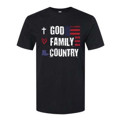 God Family Country Patriotic Veteran Soldier Memorial Day Gift Softstyle CVC T-Shirt