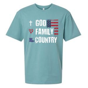 God Family Country Patriotic Veteran Soldier Memorial Day Gift Sueded Cloud Jersey T-Shirt