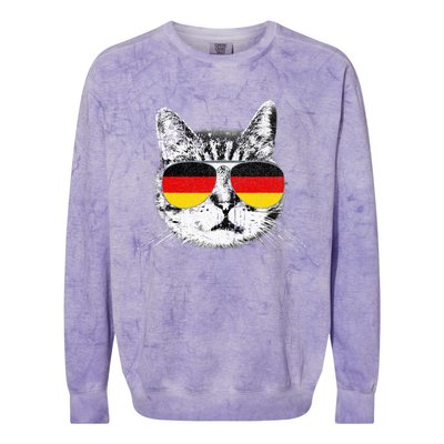 German Flag Cat Heritage Pride Germany Oktoberfest Colorblast Crewneck Sweatshirt