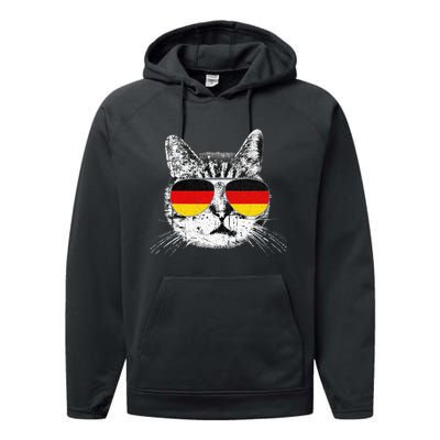 German Flag Cat Heritage Pride Germany Oktoberfest Performance Fleece Hoodie