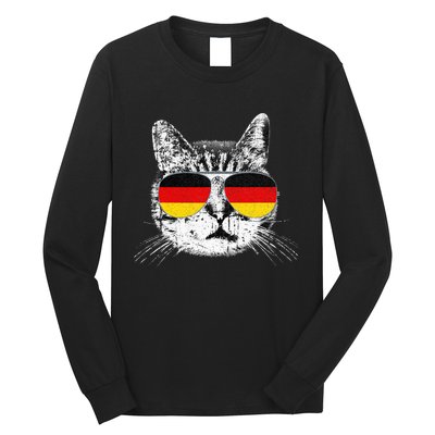 German Flag Cat Heritage Pride Germany Oktoberfest Long Sleeve Shirt