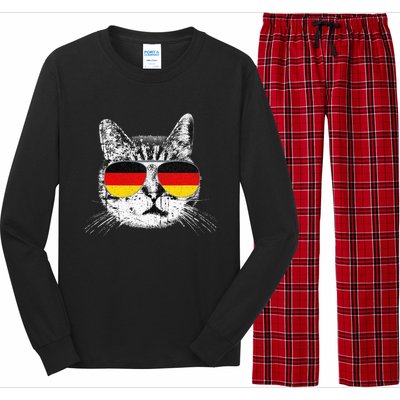 German Flag Cat Heritage Pride Germany Oktoberfest Long Sleeve Pajama Set