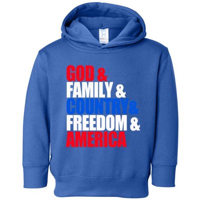 God Family Country Freedom Patriotic Holiday Gift Toddler Hoodie