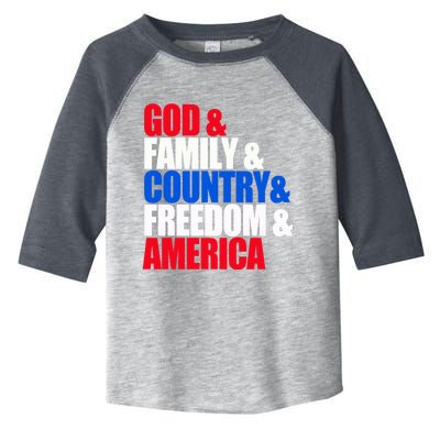 God Family Country Freedom Patriotic Holiday Gift Toddler Fine Jersey T-Shirt