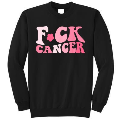 Groovy Fuck Cancer All Breast Cancer Awareness Sweatshirt