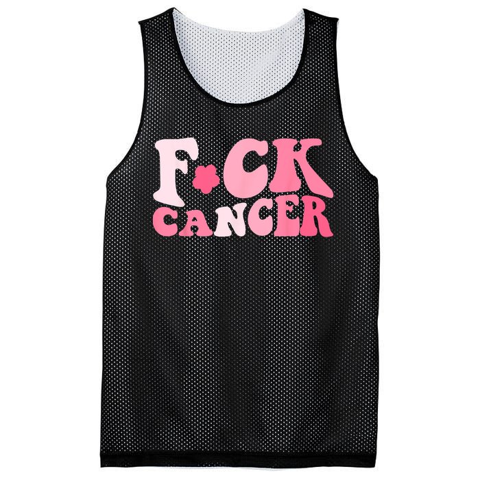 Groovy Fuck Cancer All Breast Cancer Awareness Mesh Reversible Basketball Jersey Tank