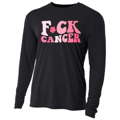 Groovy Fuck Cancer All Breast Cancer Awareness Cooling Performance Long Sleeve Crew