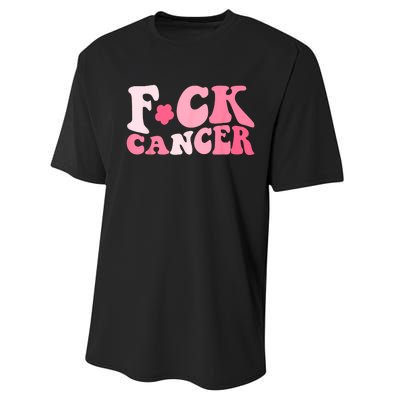 Groovy Fuck Cancer All Breast Cancer Awareness Performance Sprint T-Shirt