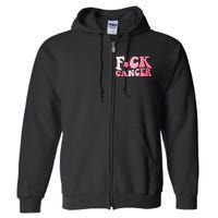 Groovy Fuck Cancer All Breast Cancer Awareness Full Zip Hoodie