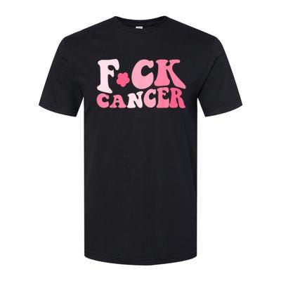 Groovy Fuck Cancer All Breast Cancer Awareness Softstyle CVC T-Shirt