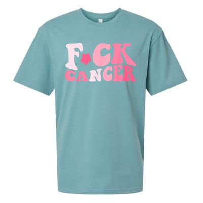 Groovy Fuck Cancer All Breast Cancer Awareness Sueded Cloud Jersey T-Shirt